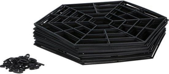 Kinzo vijverbeschermer - 20x stuks - zwart - 31 x 27 cm - drijvende rasters - tegen reigers en katten