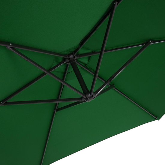 Kingsleeve Zweefparasol - Kantelbaar Handslinger Ø300cm UV 50+ - Groen