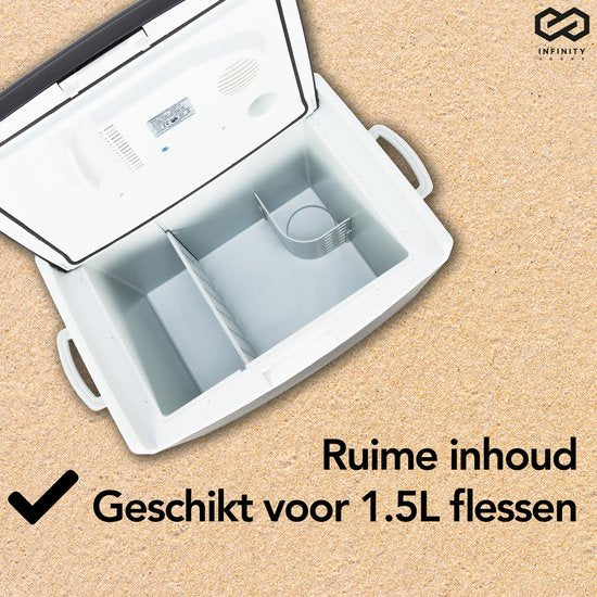 Infinity Goods - Elektrische Koelbox - 40L - Coolbox - 12V en 230V - Frigobox - Koelen en Verwarmen - Zwart