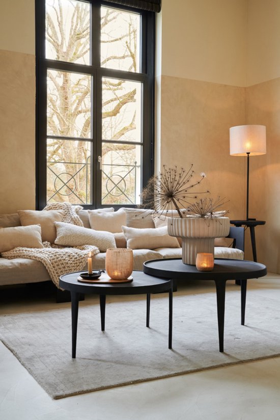 Light & Living Lampenkap Breska - 50x38x50 (BxHxD) - Textiel - Zandkleur