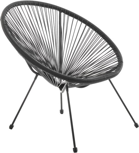 Polyrotan Balkonmeubel / Balkonset Ostana - 3-delig - Zwart