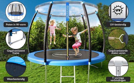 Monzana Trampoline - 305cm Incl Veiligheidsnet Rand Ladder - Blauw
