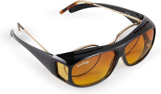 SPACEFLIGHT Overzetzonnebril - Zonnebril in Bruin - Polariserende Glazen - Unisex - Voor Brillen van Max 150 mm breed en 40 mm Hoog - Filter Categorie: 3