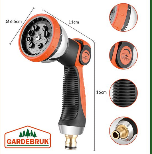 Gardebruk Tuinslang Flexibel - 15m 1/2" 3/4" Inch Wandmontage - Oranje