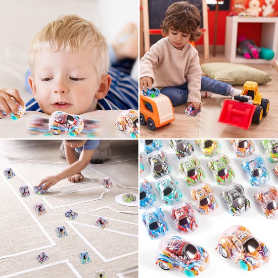 Partizzle 50x Speelgoed Autos - Pull Back Autotjes - Zelfrijdend Auto - Speelgoedauto Uitdeelcadeautjes - Grabbelton Traktatie Cadeautjes voor Kinderen & Peuters - Jongens - 5 cm