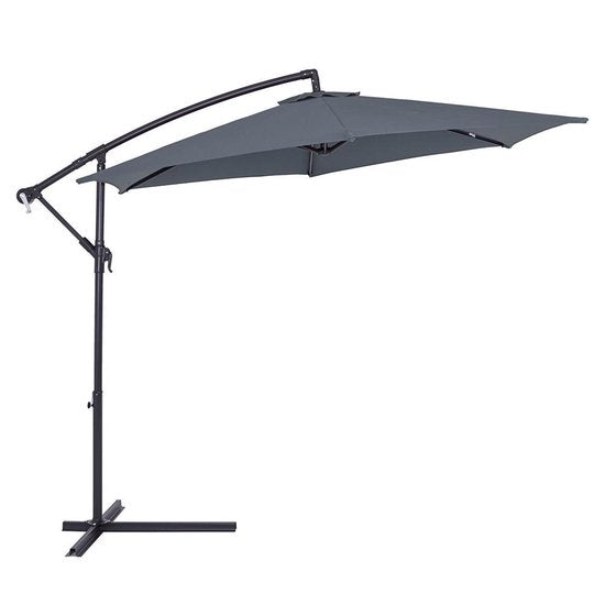 Kingsleeve Zweefparasol - Ø300cm UV bescherming 80+ - Antraciet