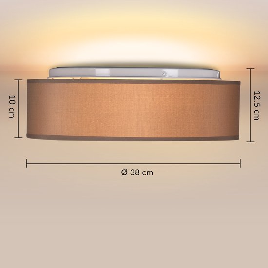 Monzana Plafondlamp - 40W Rond 38cm Fitting E27 - Taupe