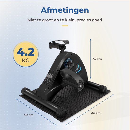 Safelife stoelfiets met elektrische ondersteuning - bureaufiets - voor armen en benen - stoelfiets bewegingstrainer - voor ouderen of revalidatie - fietstrainer - zwart