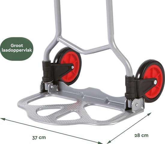 BRASQ Inklapbare steekwagen incl. bagagespin - 60 KG Draagvermogen - Transportwagen - Plateauwagen - Steekkar Staal