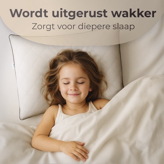 CozySense® Kinderkussen - Hoofdkussen Kind - Peuterkussen - Ergonomisch & Verstelbaar - 100% Katoen - Hypoallergeen - OEKO-TEX® - 40x55cm - 2-12 Jaar