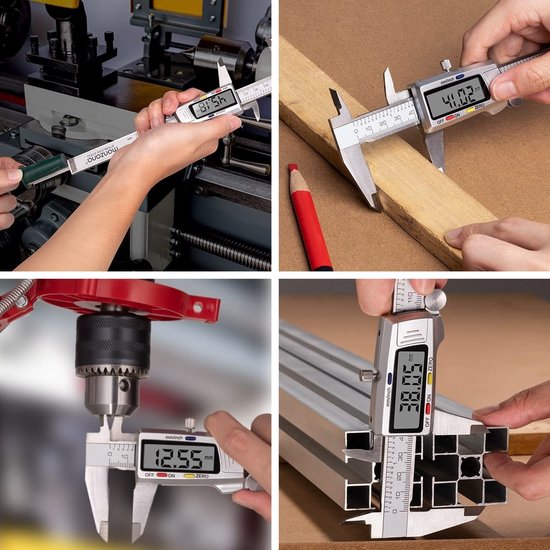 Monzana Digitale stalen schuifmaat 0 - 150mm incl. harde koffer