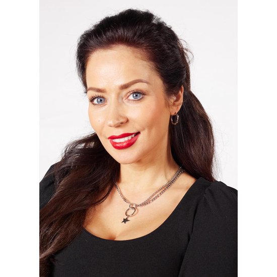 Laura Ferini Stella Ketting – Zilverkleurige Schakelketting met Ster – 18K Witgoud Verguld – Dames Sieraad