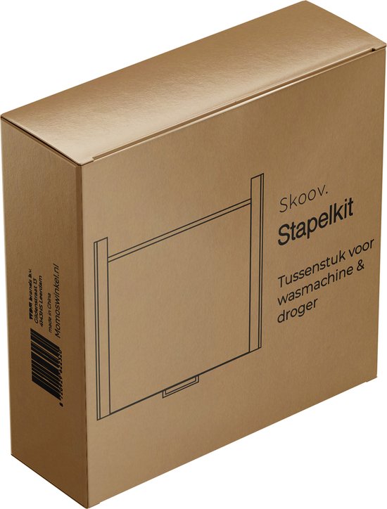 Skoov Tussenstuk voor Wasmachine & Droger - Stapelkit - Met uitschuifbare plank - Universeel - Droogkast - Meubel - incl. trildempers en spanband