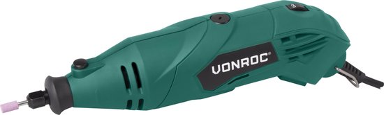 VONROC Multitool – Roterend – 160W – Incl. 232 accessoires, 2 opzetstukken, flexibele as en opbergtas