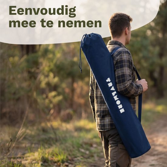 TRVLMORE Campingstoelen XXL - Opvouwbaar - 2-Pack - 160KG Draagvermogen - Incl. Draagtas - Klapstoel - Visstoel - Kampeerstoel - Vouwstoel - Blauw