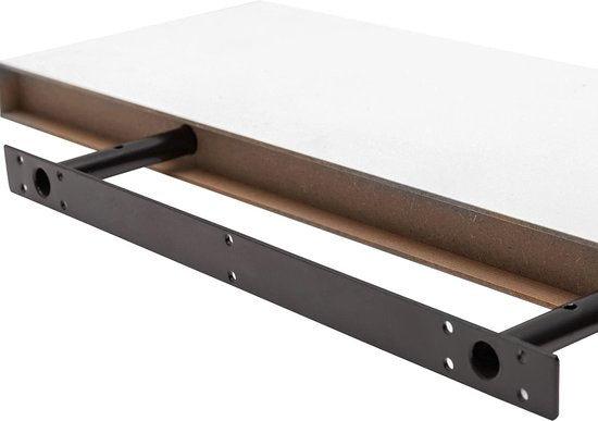 Rootz Wandgemonteerd displayplank - Zwevend boekenkastrek voor woondecoratie - Witte houten muurorganizer - 60x23x3.8cm