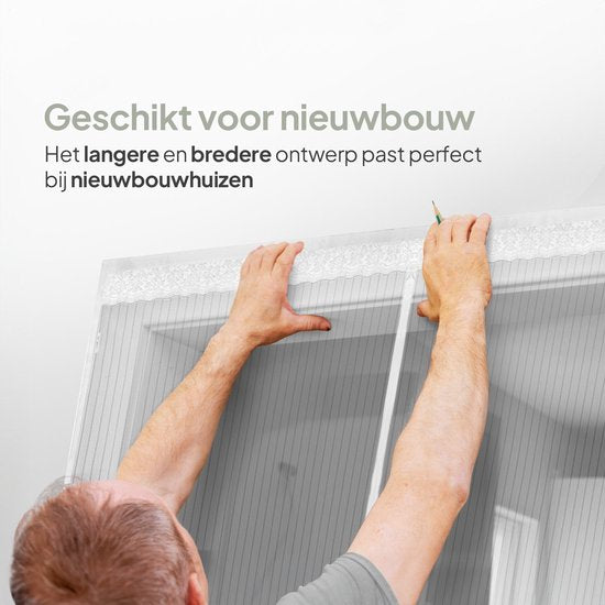O'DADDY® Deurgordijn Deluxe FIBER - Magnetisch Vliegengordijn - Voor Nieuwbouw en Standaard Deuren - Eenvoudige Installatie - Deurhor Wit - 140x230 cm