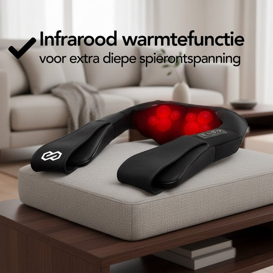 Infinity Goods Draadloos Shiatsu Massagekussen - Elektrisch - Warmtefunctie - 8 Massagekoppen