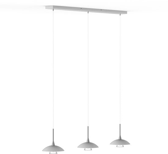 Hanglamp Tallerken 2654ZW Zwart - Modern, Hoogte Verstelbaar, Materiaal: Glas en Metaal, Binnen, Steinhauer