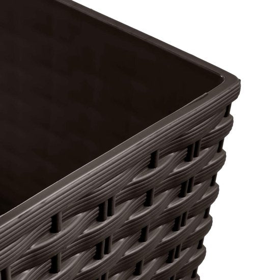 Prosperplast Bloempot/plantenpot Rato - rotan look - met binnenpot - bruin - 40 x 40 x 41 cm - kunststof