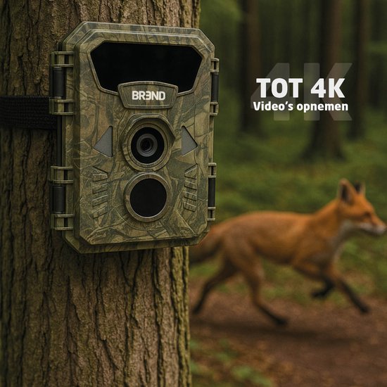 BREND BR-2248 Wildcamera met Nachtzicht 20 Meter - 48MP Beeld en 4K Video - IP66 - Bewegingssensor - 2 Inch Scherm - Inclusief 32GB SD-kaart