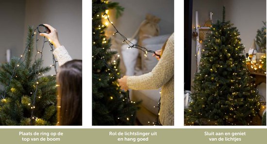 Vellight ATRIA boommantel, kerstboomverlichting voor bomen tot 2.4 m, warmwit, betoverend binnen en buiten