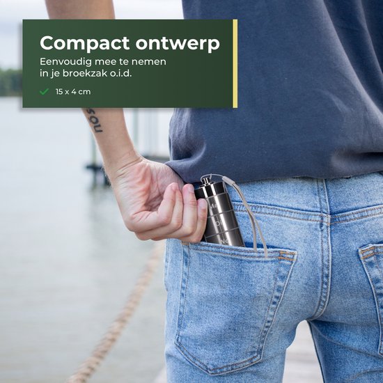 Gandria Pillendoos 7 Dagen - Uitneembaar Pillendoosje - Pillesdoosjes met 7 Compartimenten - Medicijndoos met Stevige Sluiting - Koker - Waterdicht - Grijs