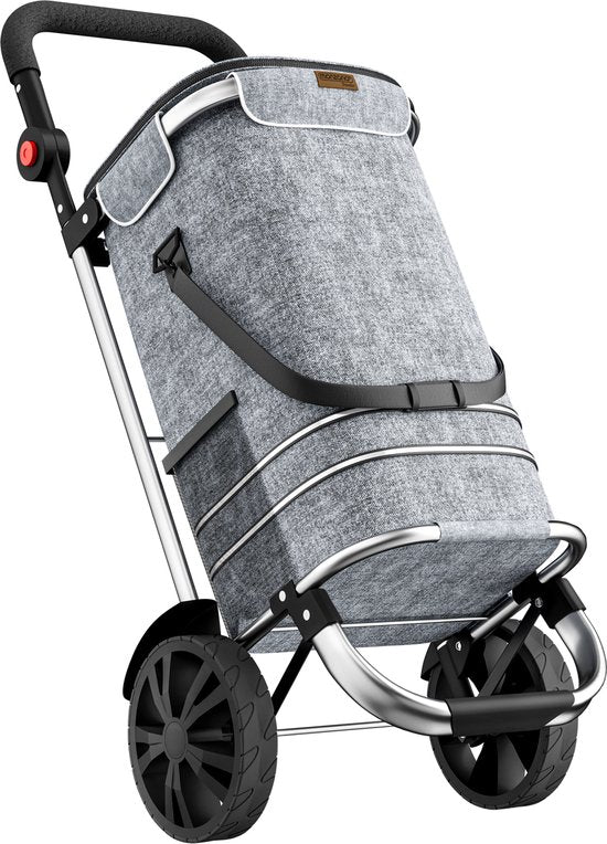 Monzana 2in1 Boodschappentrolley – 56L tot 50kg Afneembare Tas – Grijs