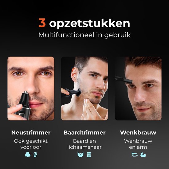 Skoov 3-in-1 Neustrimmer - Neus, oor en wenkbrauw - Voor mannen en vrouwen - Neushaartrimmer - Oplaadbaar