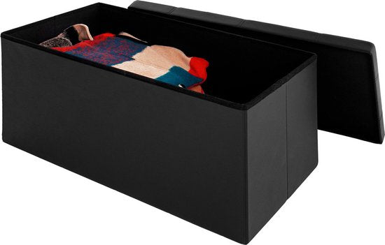 Casaria Opbergbank - 80x40x40cm 100L Kunstleer – Zwart