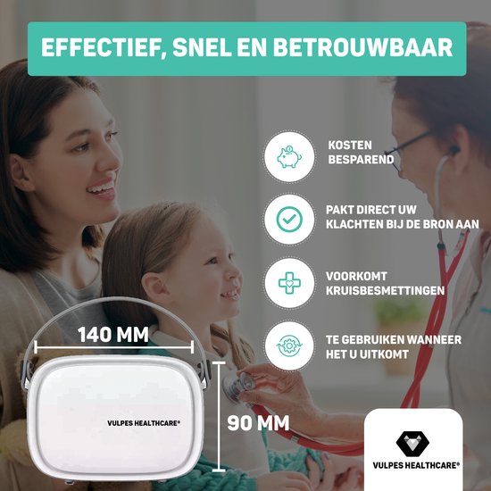 Vulpes Goods® HealthCare – Ultrasone Vernevelaar – Inhalator – Voor Kinderen, Volwassenen & Baby’s – 3 Mondstukken