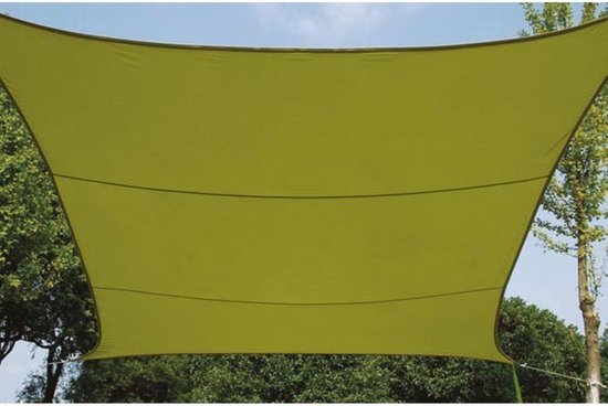 Perel Schaduwdoek, waterafstotend, 5 x 5 m, 160 g/m², polyester, vierkant, limoengroen