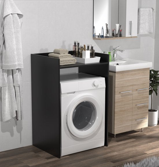 Wasmachine kast - wasmachine ombouw kast - wasmachine meubel - zwart