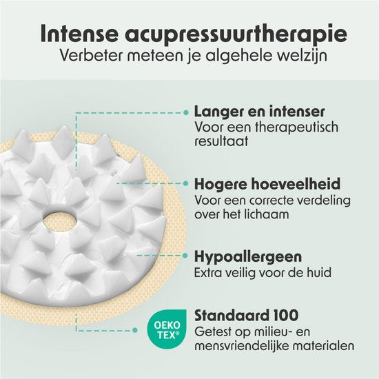 LifeGoods Acupressuur Mat XL - met Kussen - Shakti mat - Spijkermat Incl. 2x Triggerpoint Bal - 128x48x2cm - Beige/Wit