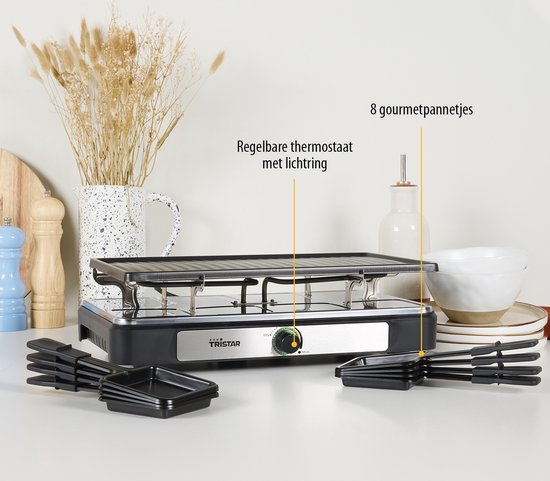 Tristar Gourmetset - RA-2746 - 1400W - Bakplaat 8 personen - Incl 8 pannetjes - PFAS-Vrij