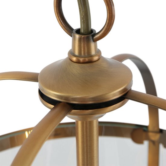 Hanglamp Pimpernel 5971BR Brons Ø23 cm Klassiek Lantaarn van Steinhauer, Hoogte instelbaar, Glas en Metaal, Voor binnengebruik