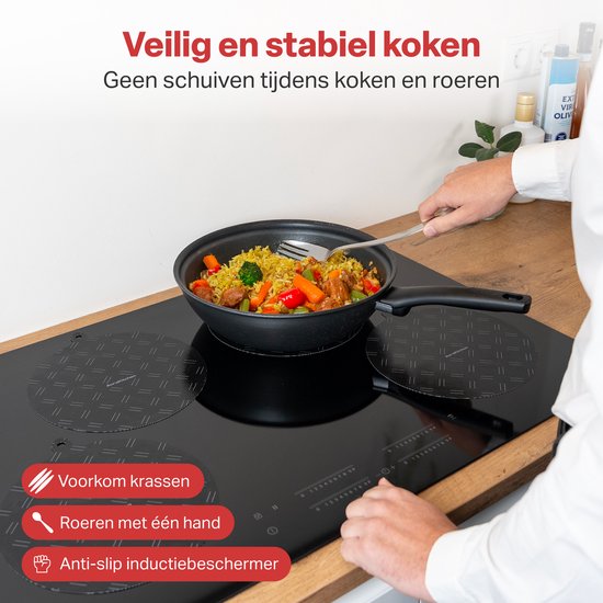 AoraKitchen Inductie Beschermer - 6 Stuks - tot 280 °C - Onderzetters Pannen - Kookplaat Beschermer - Pannenbeschermer