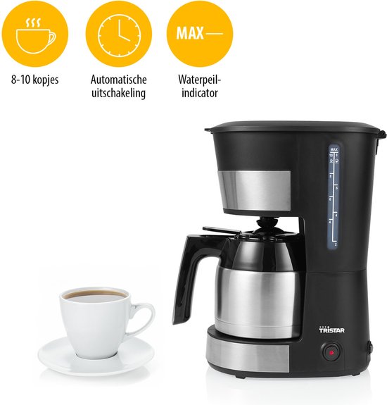 Tristar Koffiezetapparaat filterkoffie 900W - CM-1283 - 1 L, 10 koppen - Camping geschikt - Thermoskan