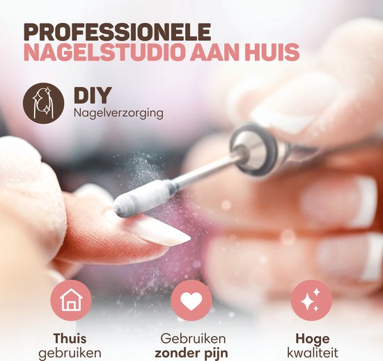 Vulpes Goods® BeautyCare - Elektrische Nagelvijl - Draadloos & Oplaadbaar - 11 Nagelfrees Bitjes en 96 Schuurrolletjes en Draagtas - Manicure en Pedicure set - PRO Versie
