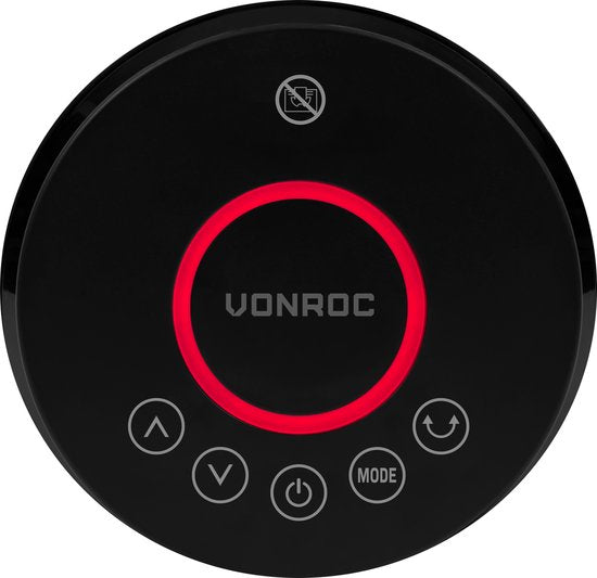 VONROC Elektrische kachel - ventilatorkachel - 1000W/2000W - keramisch - 3 standen - zwenkfunctie - LED display - thermostaat en timer - 20m2