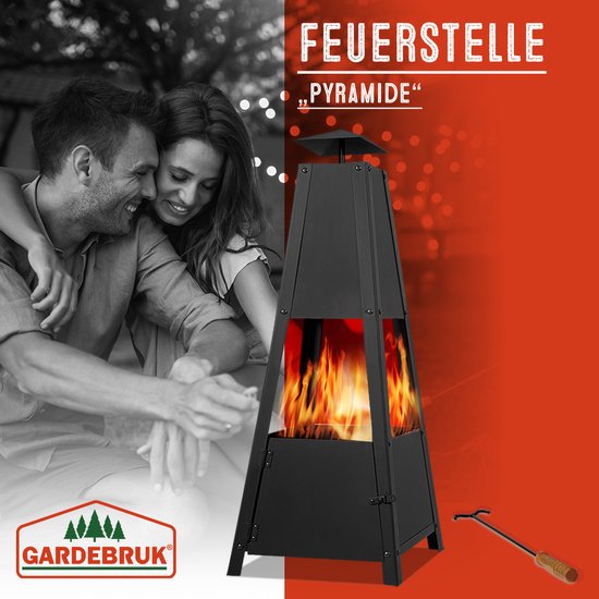 Gardebruk Pyramide Buitenhaard - 100 cm - Zwart