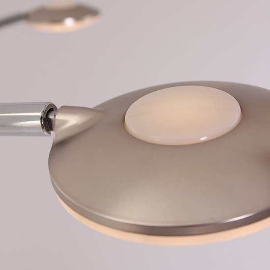 Vloerlamp Synna 1327ST – Draaibaar, dimbare LED booglamp van staal en glas, Modern design, Mexlite, met 5 lichtbronnen (4.5W) en snoer van 235 cm