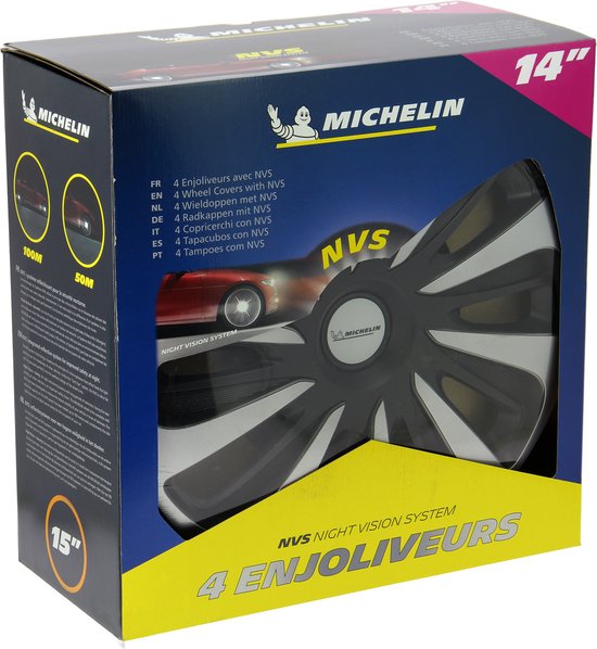 Michelin Wieldoppen 14 inch - zilver/zwart - nvs