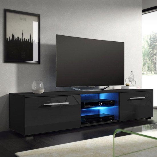 TV meubel kast Tenus -TV dressoir - met led verlichting - zwart