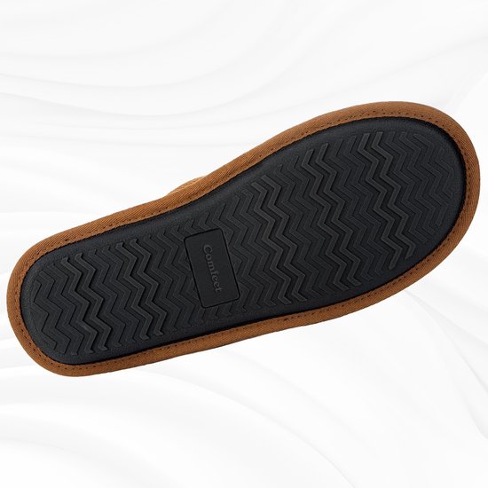 Pantoffels Heren - Sloffen - Maat 44/45 - Chestnut - Corduroy - Anti-slip - Comfeet