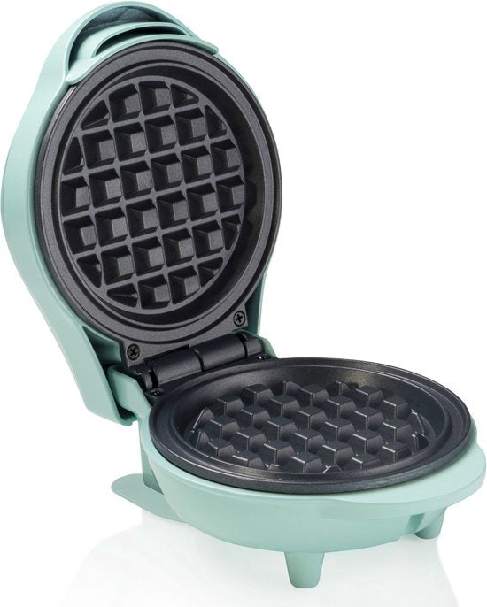 Bestron Wafelijzer - AMW500M - 550W - Mini wafel - Anti-aanbaklaag - Blauw - 5 jaar garantie
