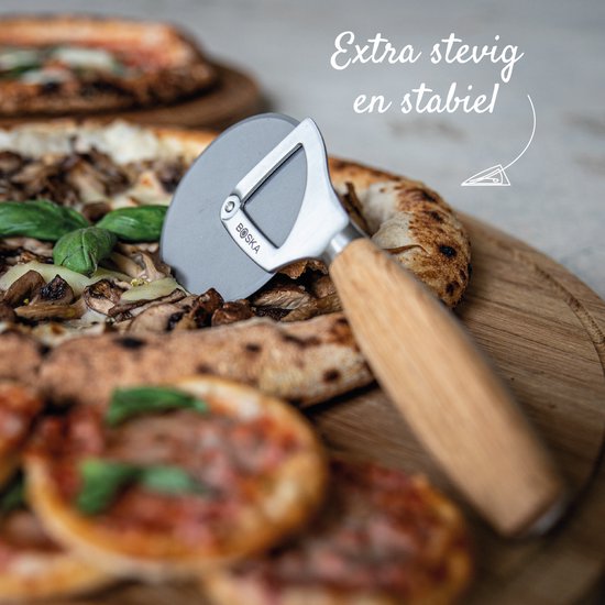 Boska Pizzasnijder Oslo+ - Non-stick BSF™ - Stabiel - Eikenhout & RVS