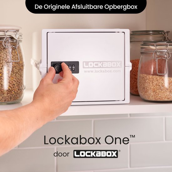 Lockabox One™ Opbergbox met Cijferslot - Afsluitbare Medicijnkast - Polycarbonaat Kluis - Koelkast en Diepvries Proof - 10,5 Liter - 31 x 21 x 17 cm