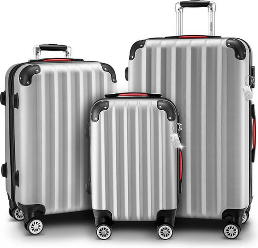 MONZANA Kofferset - Koffer M L XL 3-delig Hardcase Handbagage - Zilver