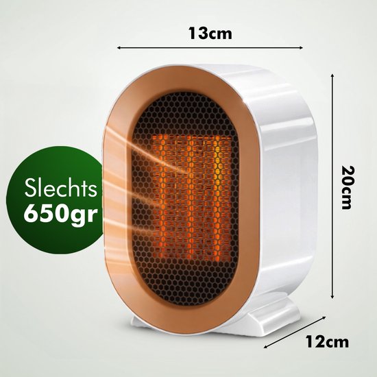 Travelhawk Elektrische Verwarming - Keramische Kachel - 3 Standen - 1200W Heater - Elektrische Kachel met LED Indicatie - Roterend - Zwart